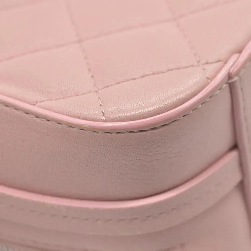$4200 Chanel Lambskin Quilted Mini CC Box Camera Bag Pink